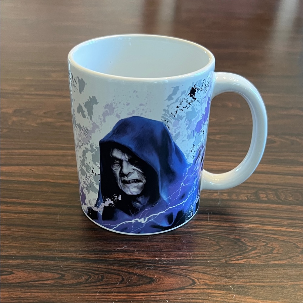 Vibrant Blue and White Star Wars Graphic Mug